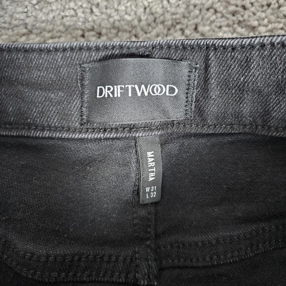 Driftwood Martha Jeans Women's 31 Black Wide Leg High Rise Denim Boho Chic - Picture 3 of 9